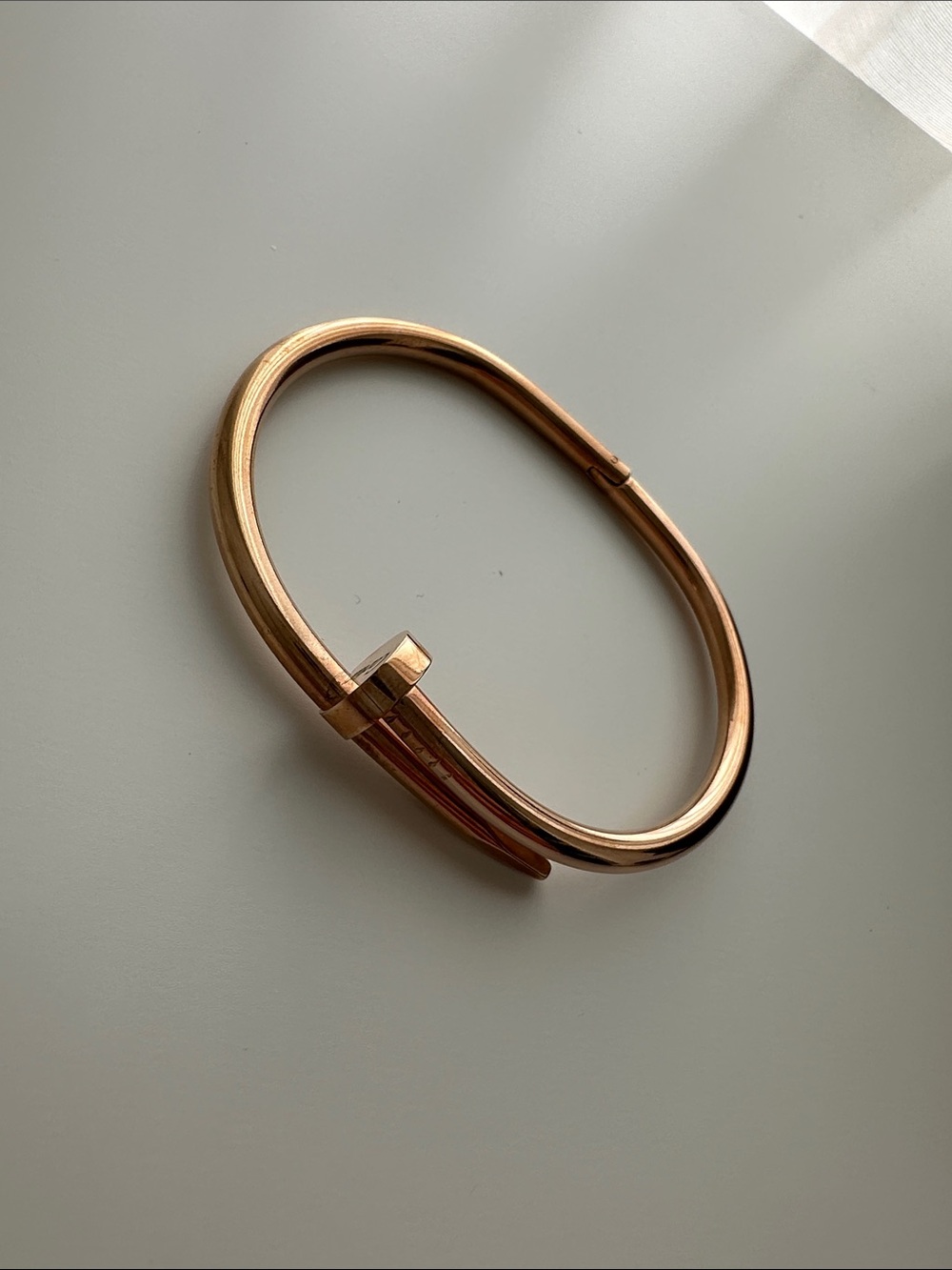 Rose gold color brass Cartier style bracelet